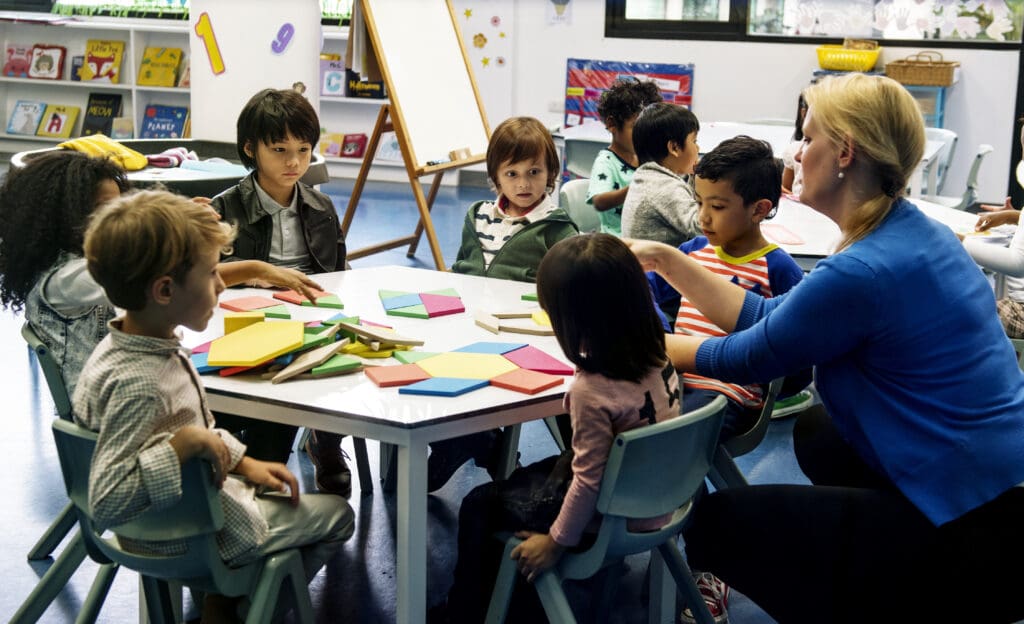 Group of diverse students at the Child Development Center